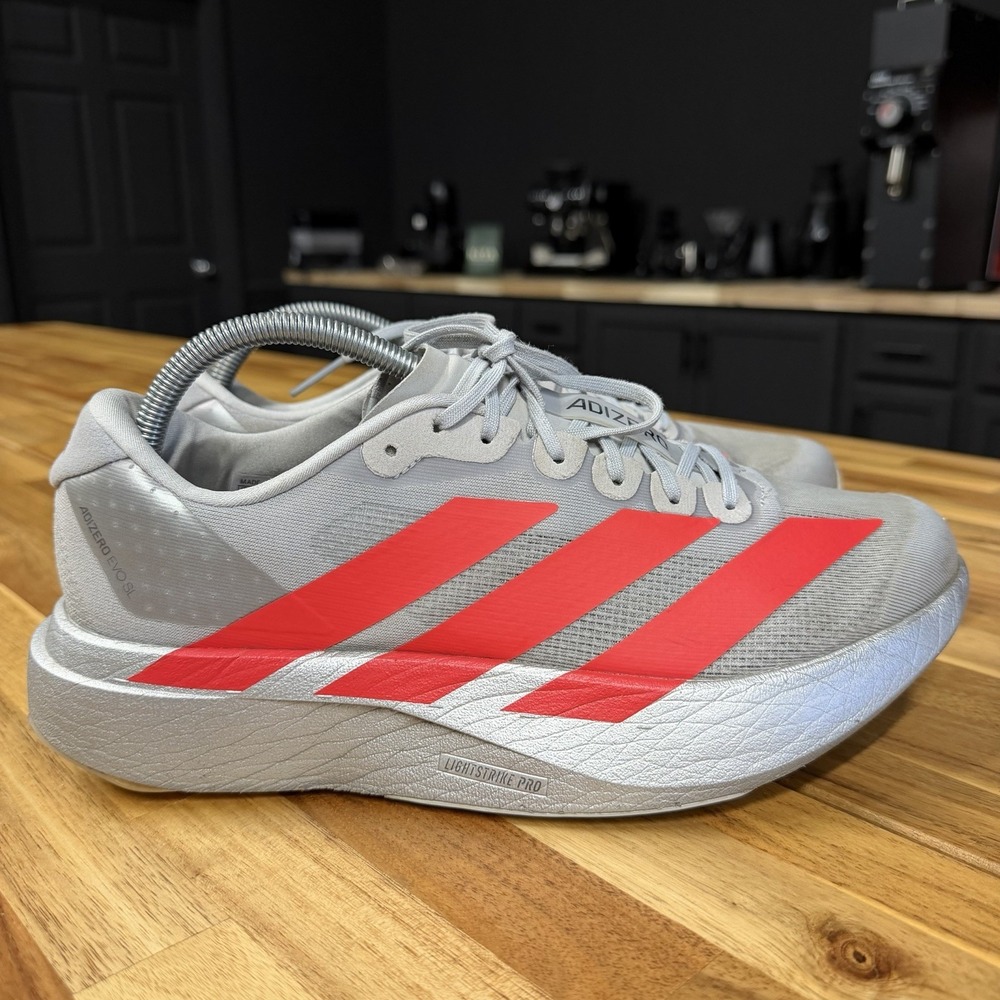 Adidas Adizero Evo SL 'Silver/Lucid' Men's Size 9.5 Running Shoes KI3381 New